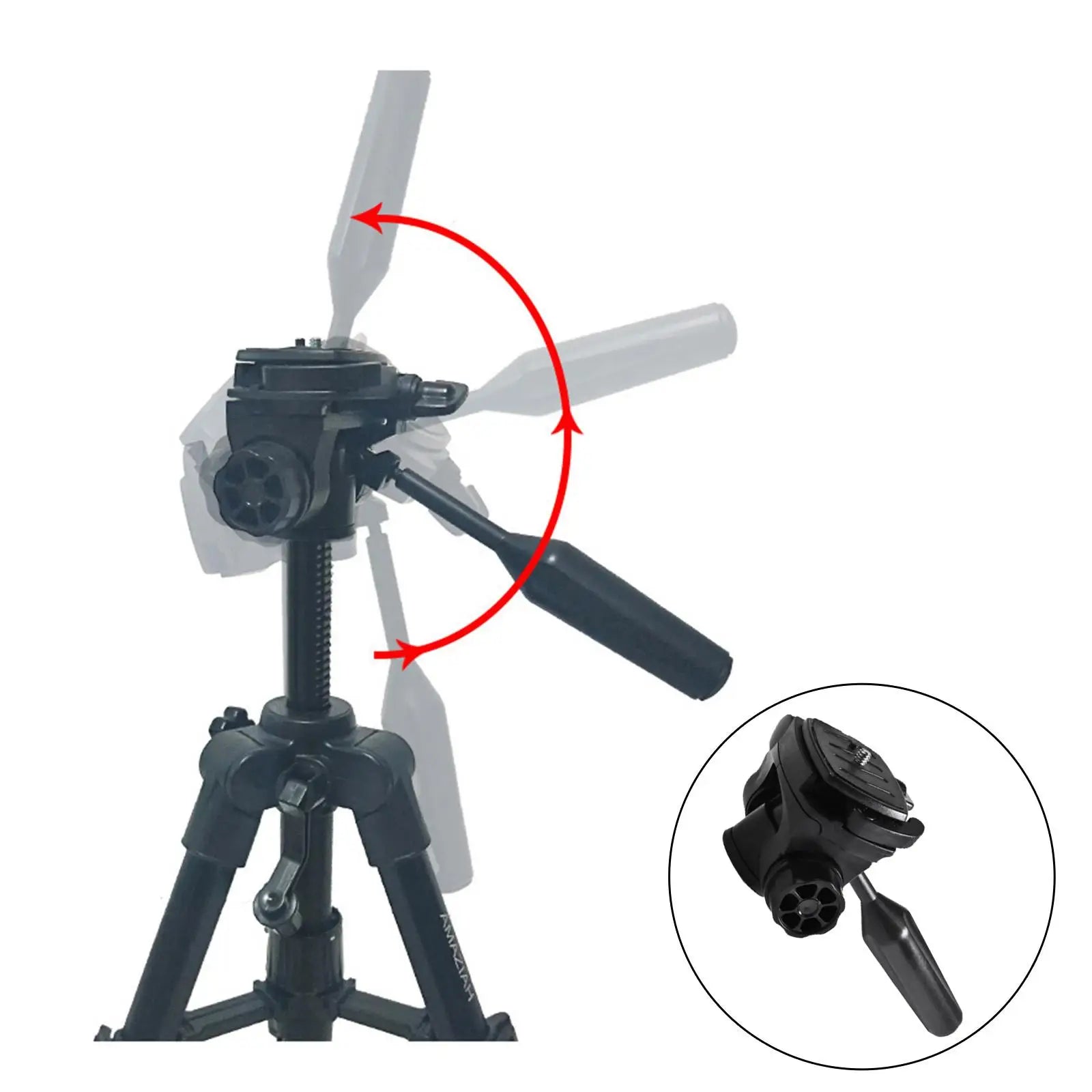 Camera Tripod Head Precision Adjustment 3/8" 1/4"Thread with Plate Panorama Professional Mount Adapter for Tripod DSLR Camcorder