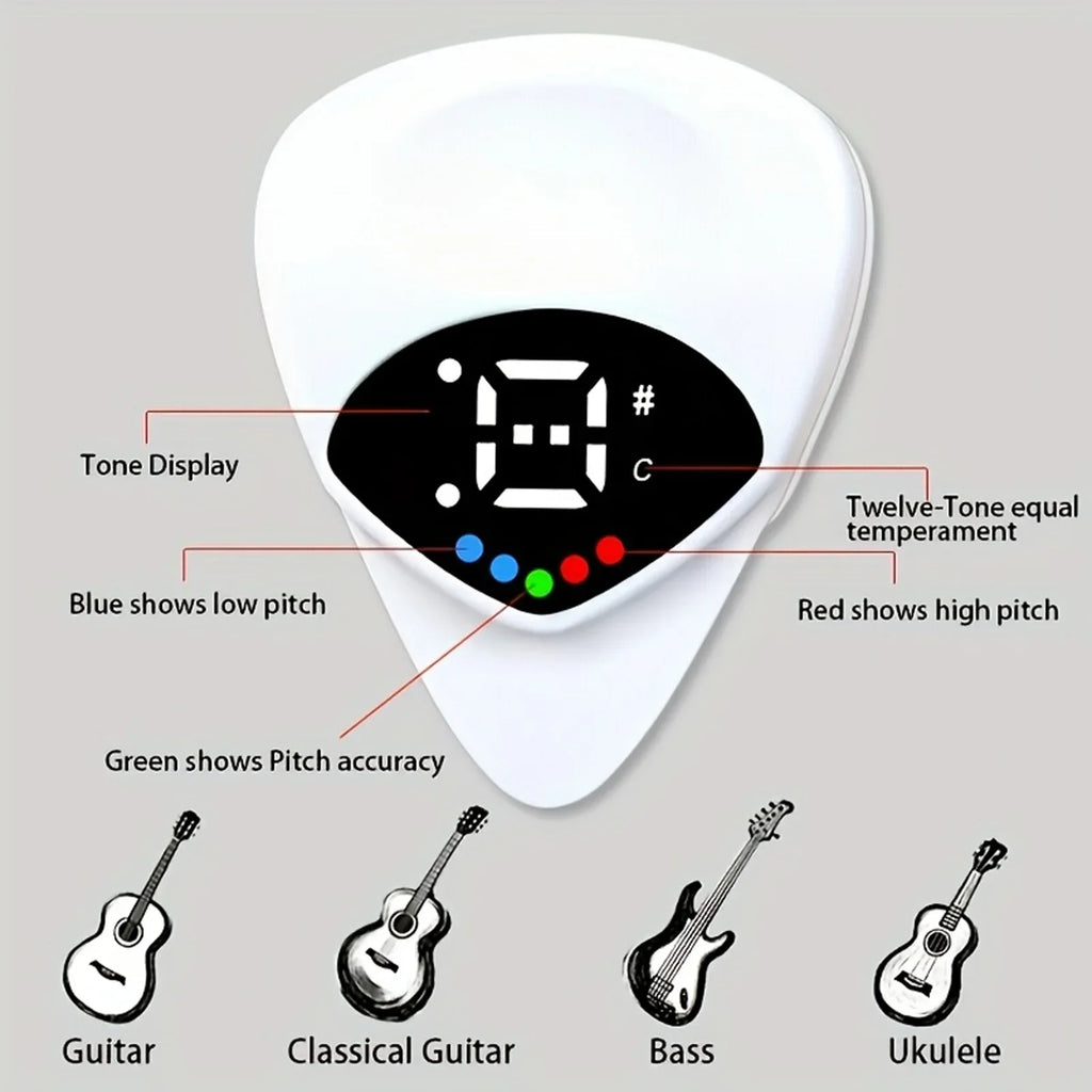 2-In-1 Guitar Pick & Tuner , Multi-Purpose Pitch Calibrator