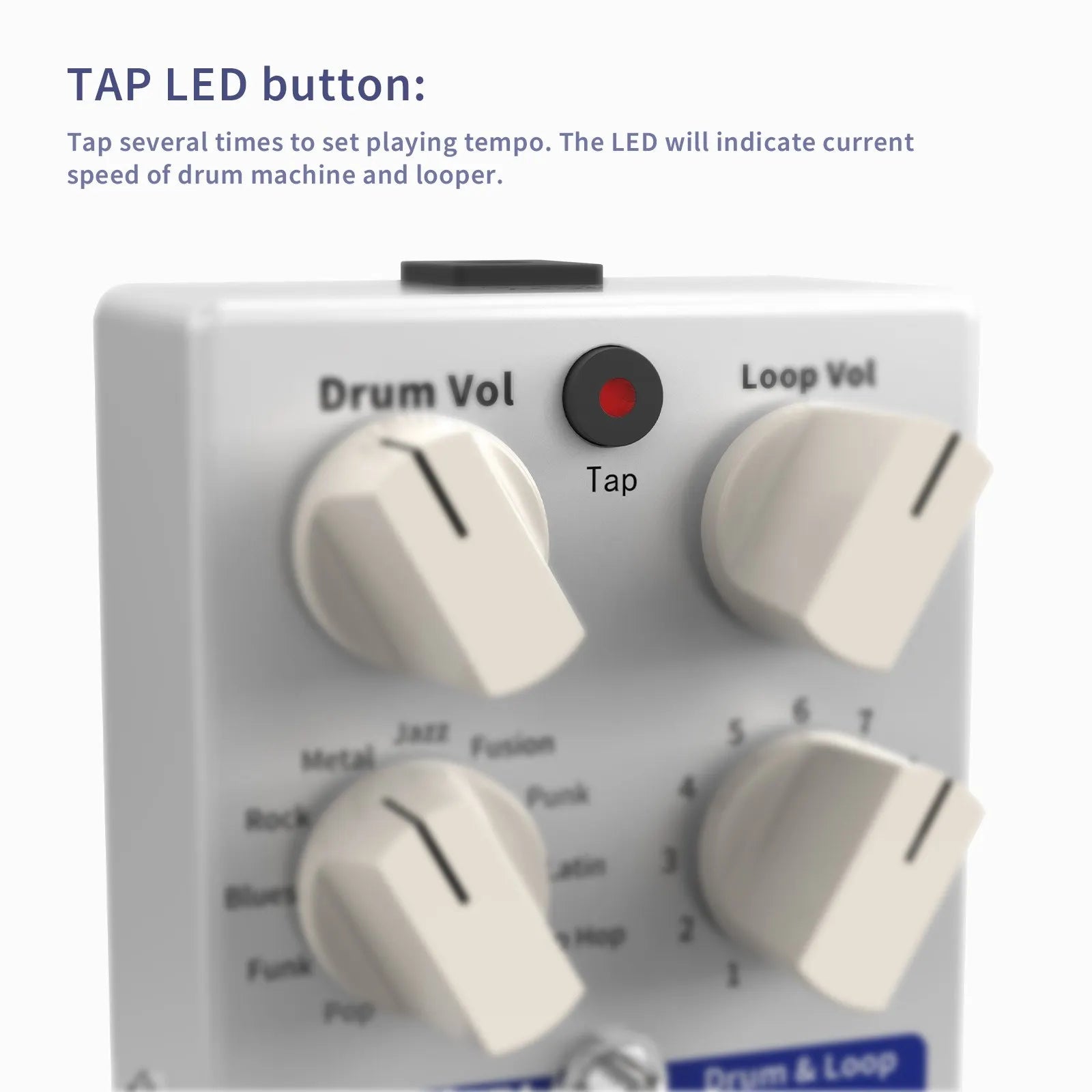 Ammoon Pockdrum Drum & Loop Guitar Effect Pedal 3 Modes 11 Styles