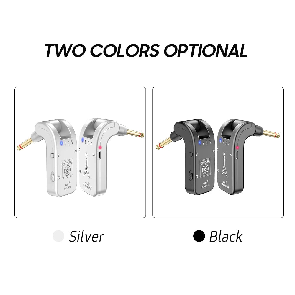 Ammoon 2.4G Wireless Guitar Transmitter Receiver System Rechargeable