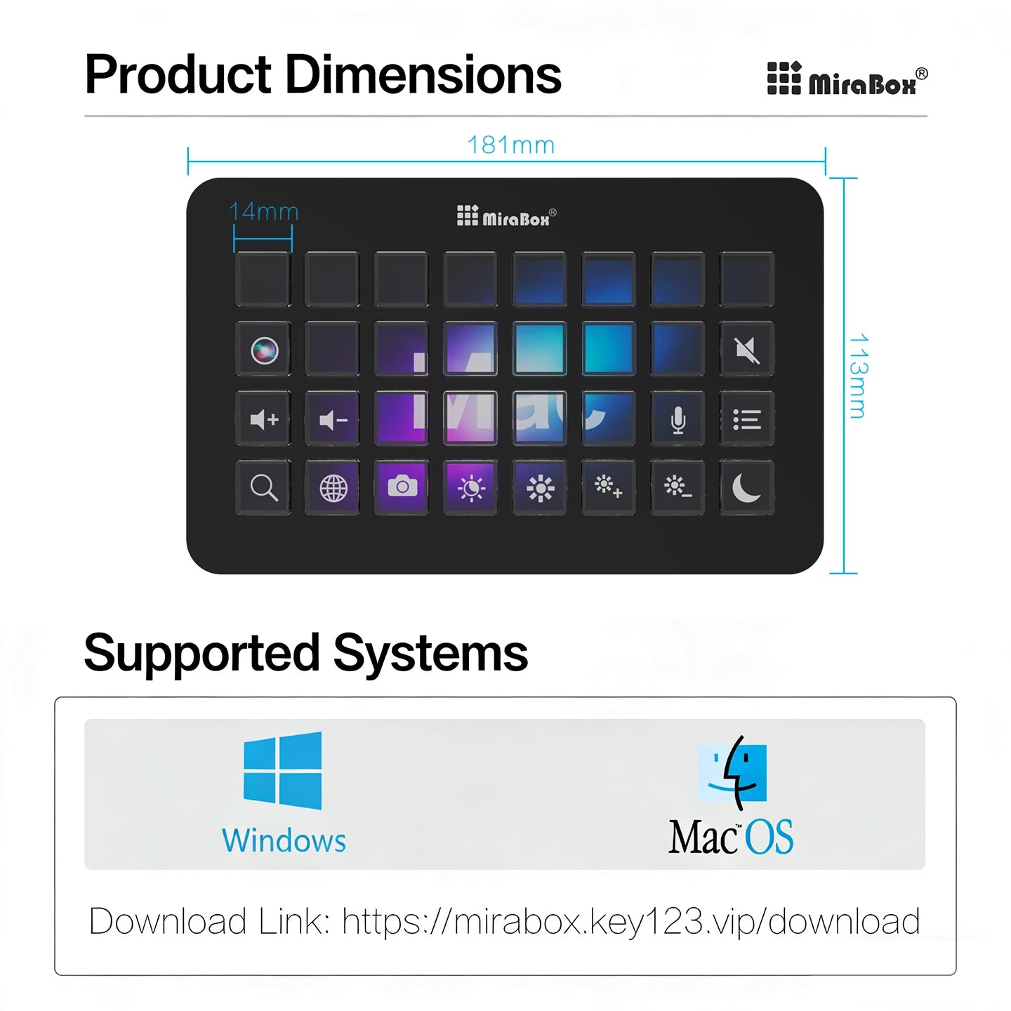 Mirabox Xl Stream Deck Visual Console Macro Keyboard 32Lcd Keys