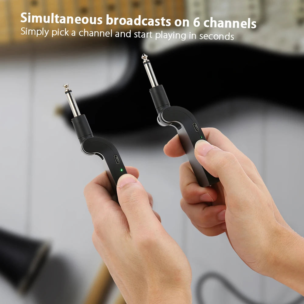 Ammoon 2.4G Wireless Guitar Transmitter Receiver System Rechargeable