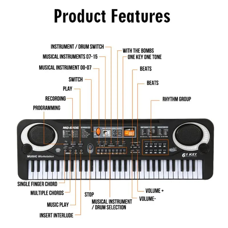 61 Key Electronic Digital Keyboard