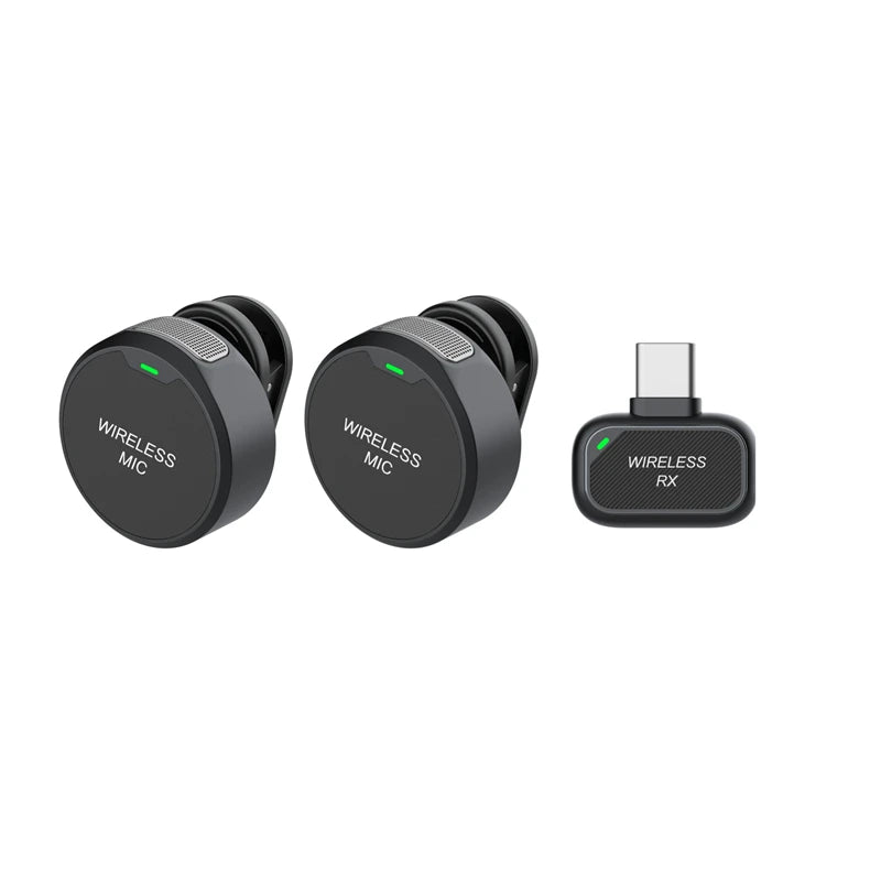 Wireless Lavalier Microphone Outdoor Live Recording Interview Vlog Magnetic Noise Reduction Portable For iPhone Android