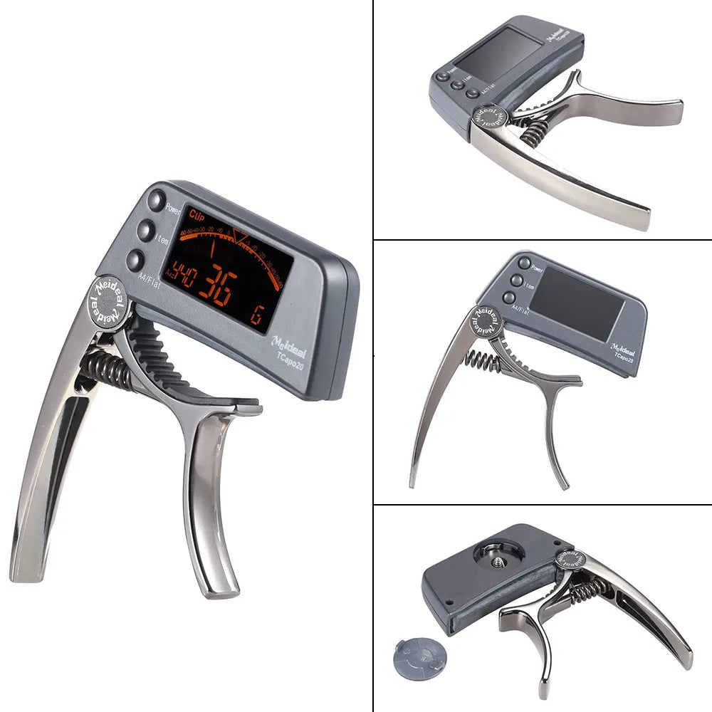 Tcapo20 Multifunctional Aluminum Alloy 2-In-1 Guitar Capo Tuner