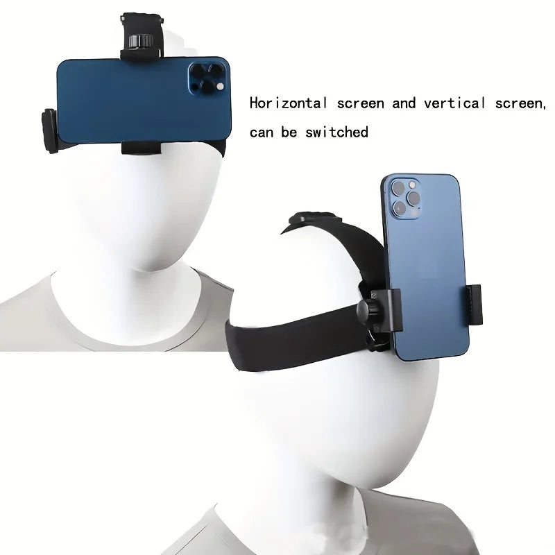 Adjustable head-mounted mobile phone camera bracket