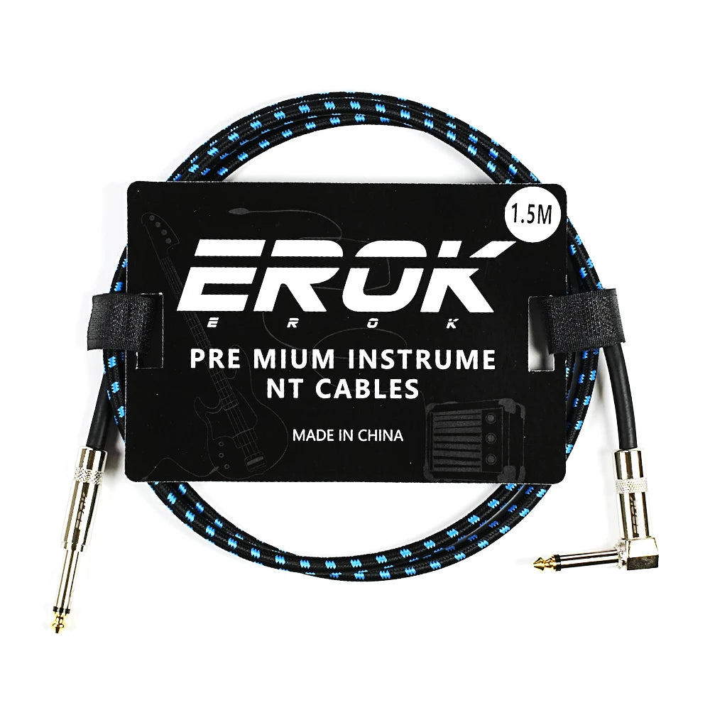 Erok 1.5/3/6/10M Guitar Audio Cables Anti-Noise Line 6.35Mm Male To