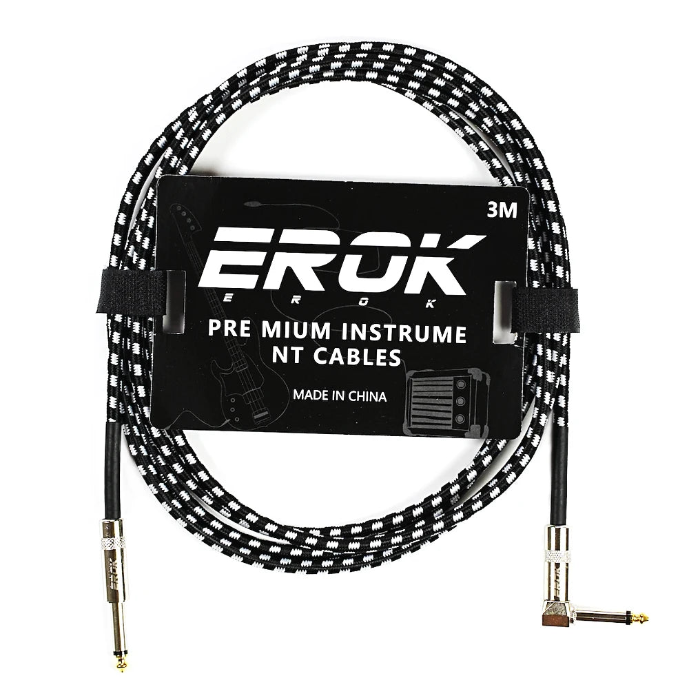 Erok 1.5/3/6/10M Guitar Audio Cables Anti-Noise Line 6.35Mm Male To