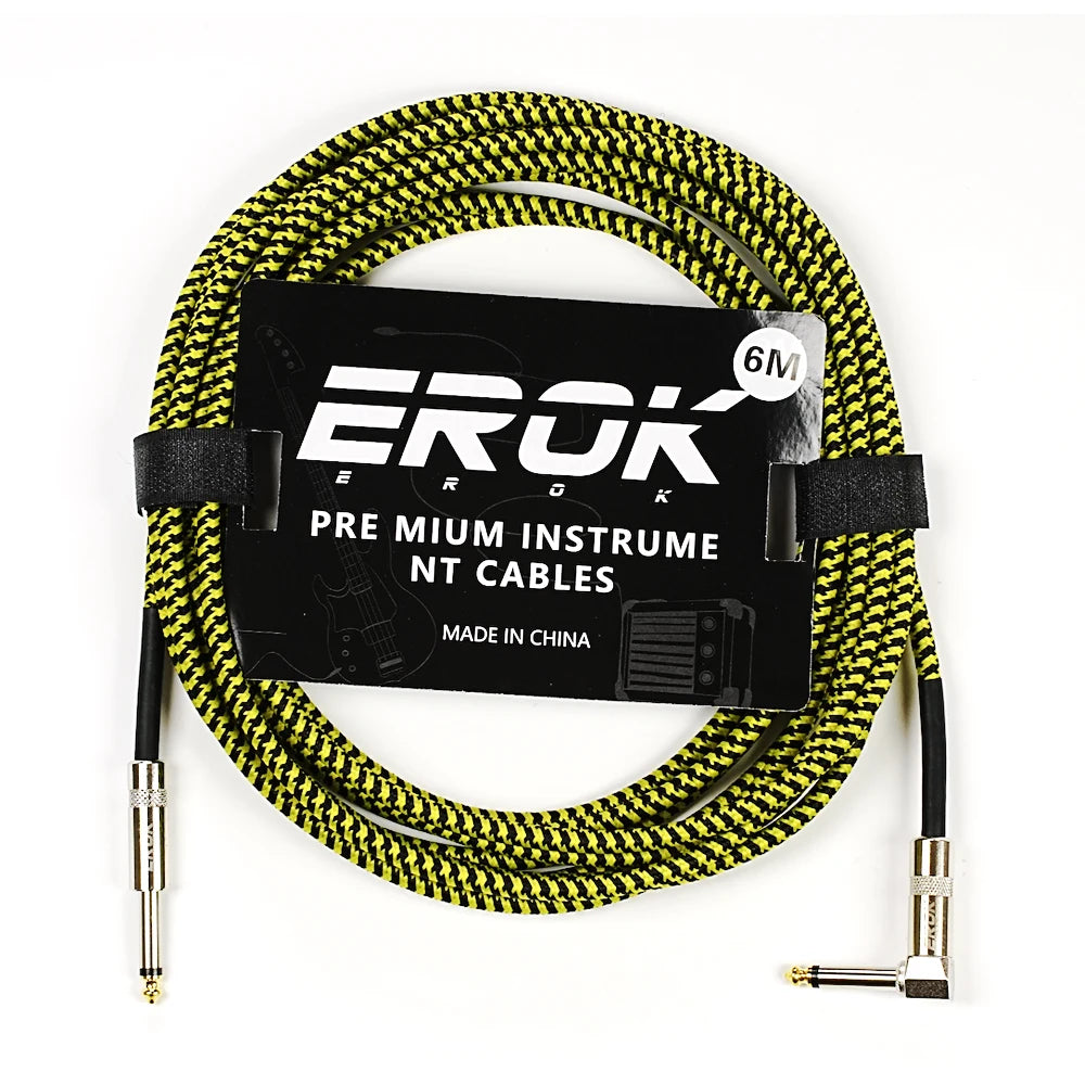 Erok 1.5/3/6/10M Guitar Audio Cables Anti-Noise Line 6.35Mm Male To