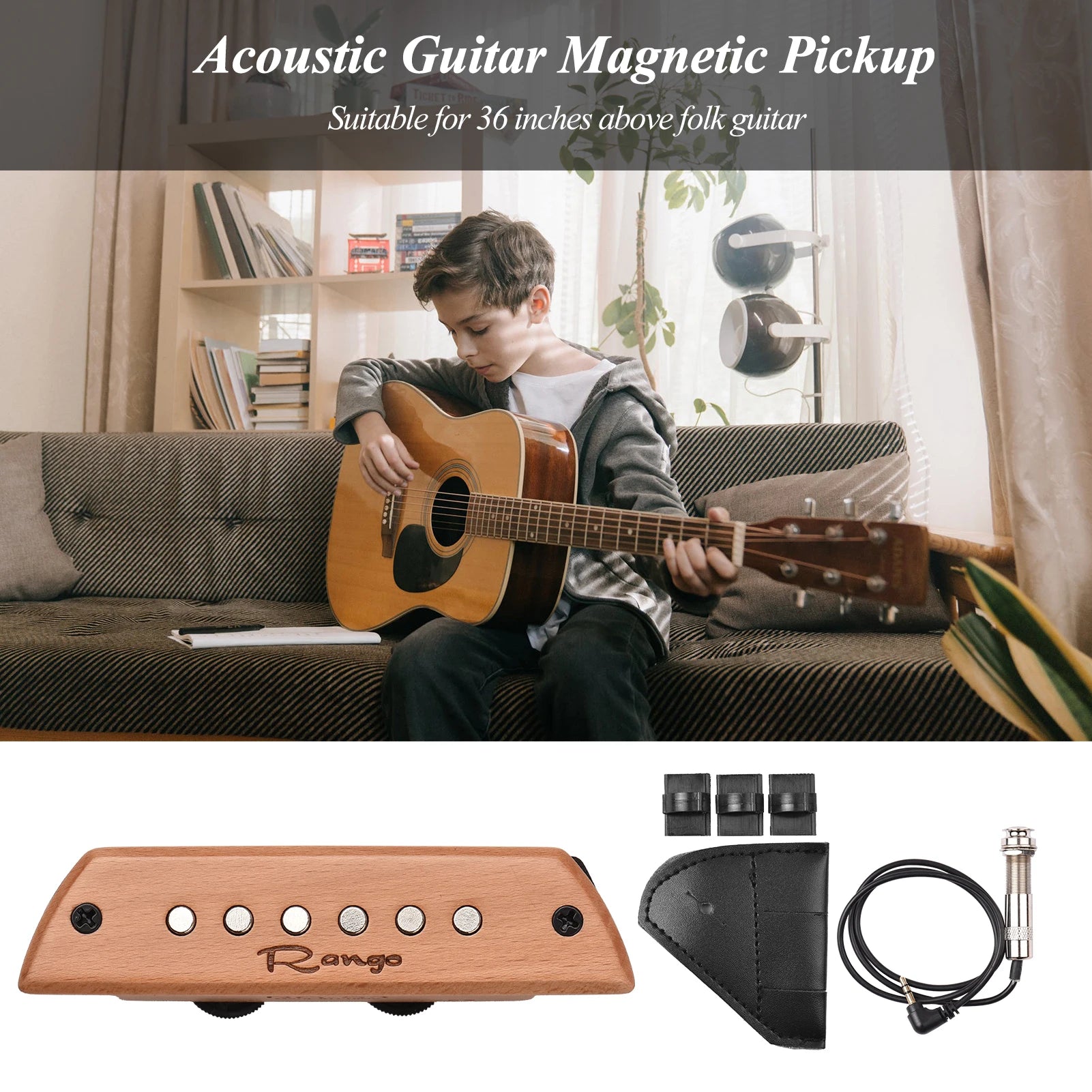 Rango Rg-S3 Acoustic Guitar Magnetic Pickup Beech Wood Passive