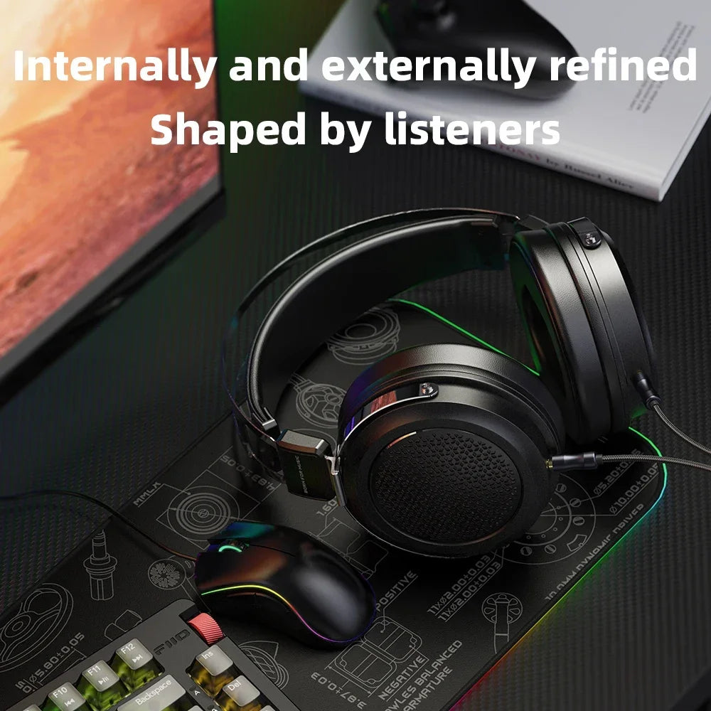 FiiO JT1 Professional 3.5mm Studio Headphones HiFi Sound Headset with Microphone 50mm Diaphragms driver for Recording Gaming