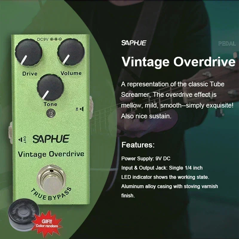 Saphue Electric Guitar Pedal Vintage Overdrive/Distortion