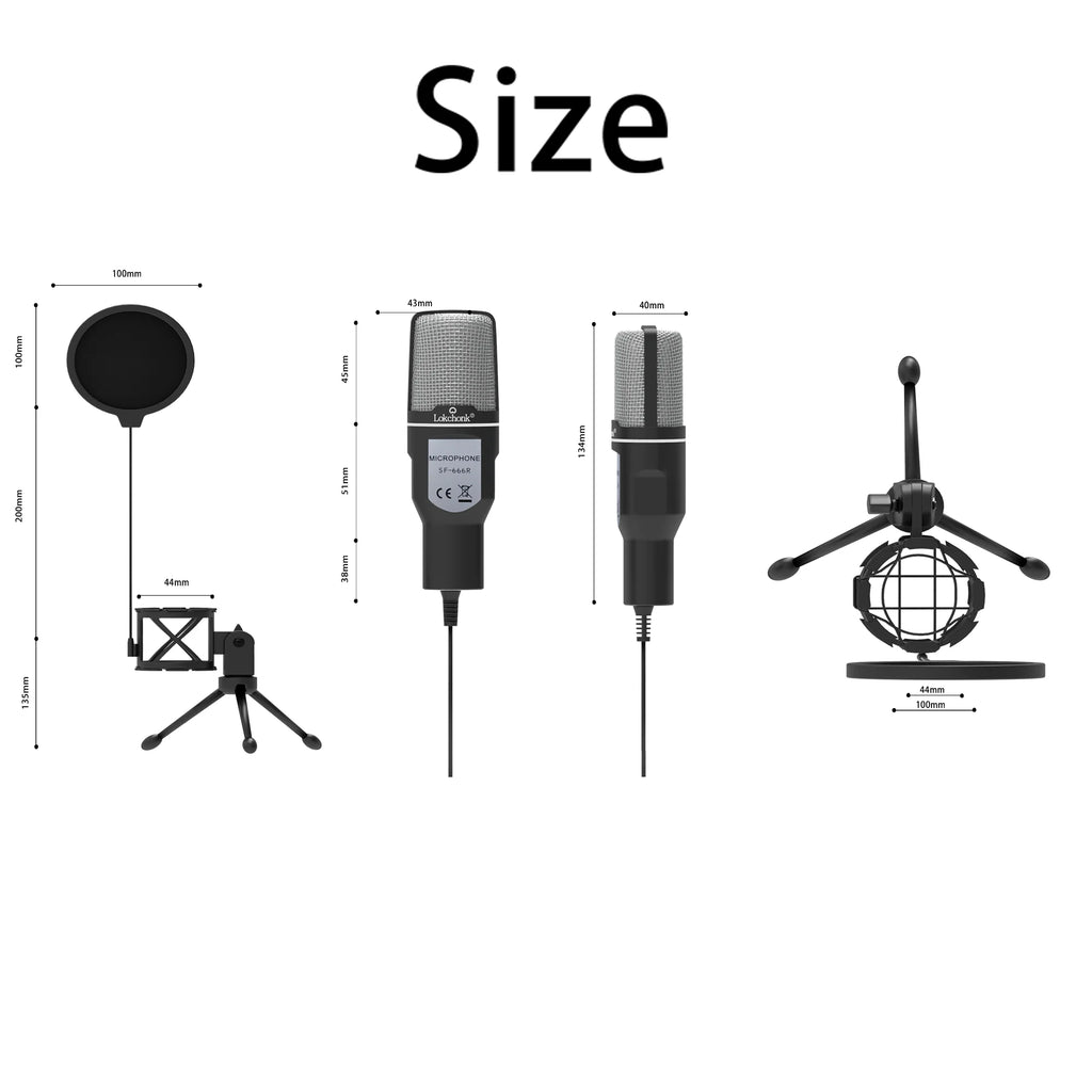 USB Microphone RGB Condenser Wire Gaming Mic