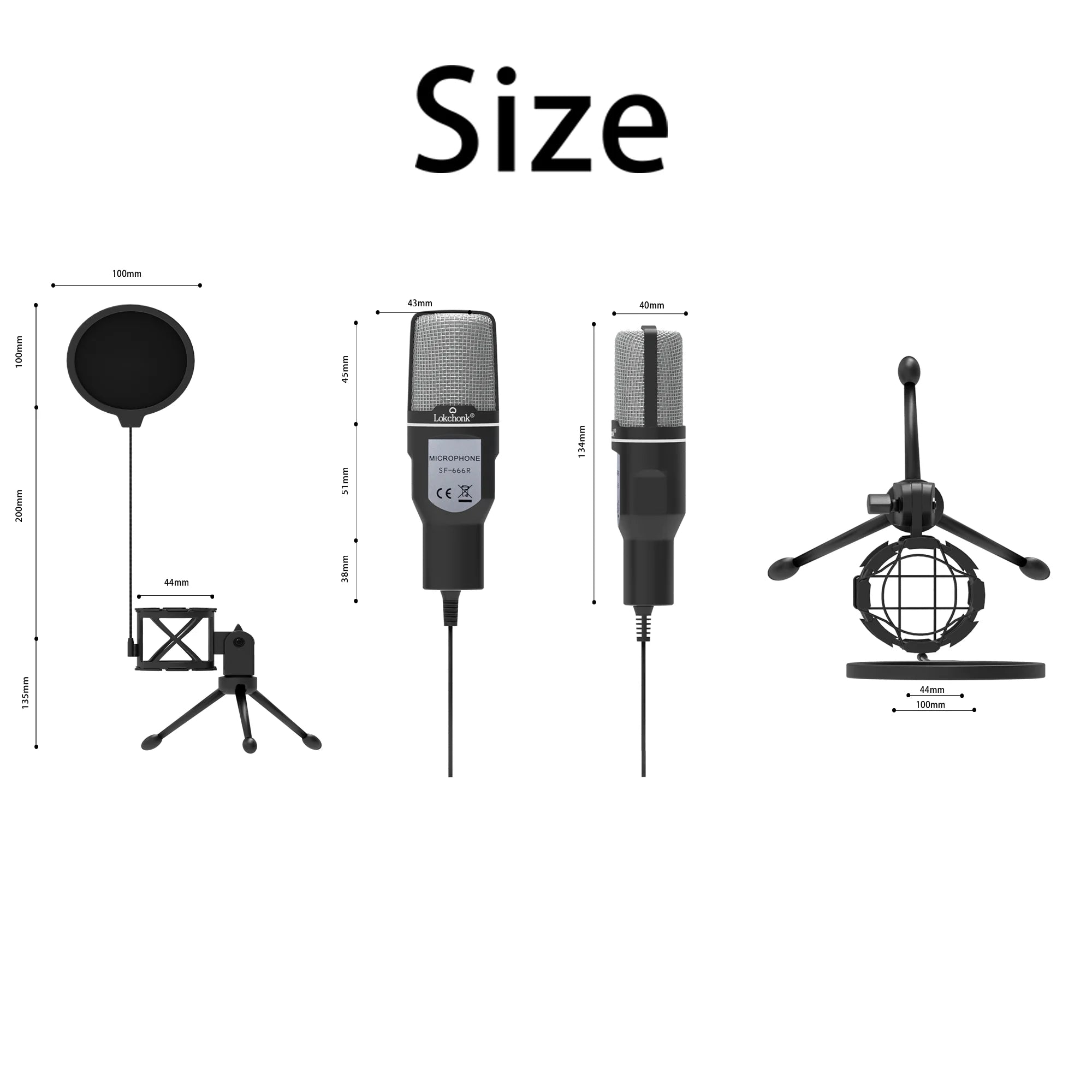 USB Microphone RGB Condenser Wire Gaming Mic
