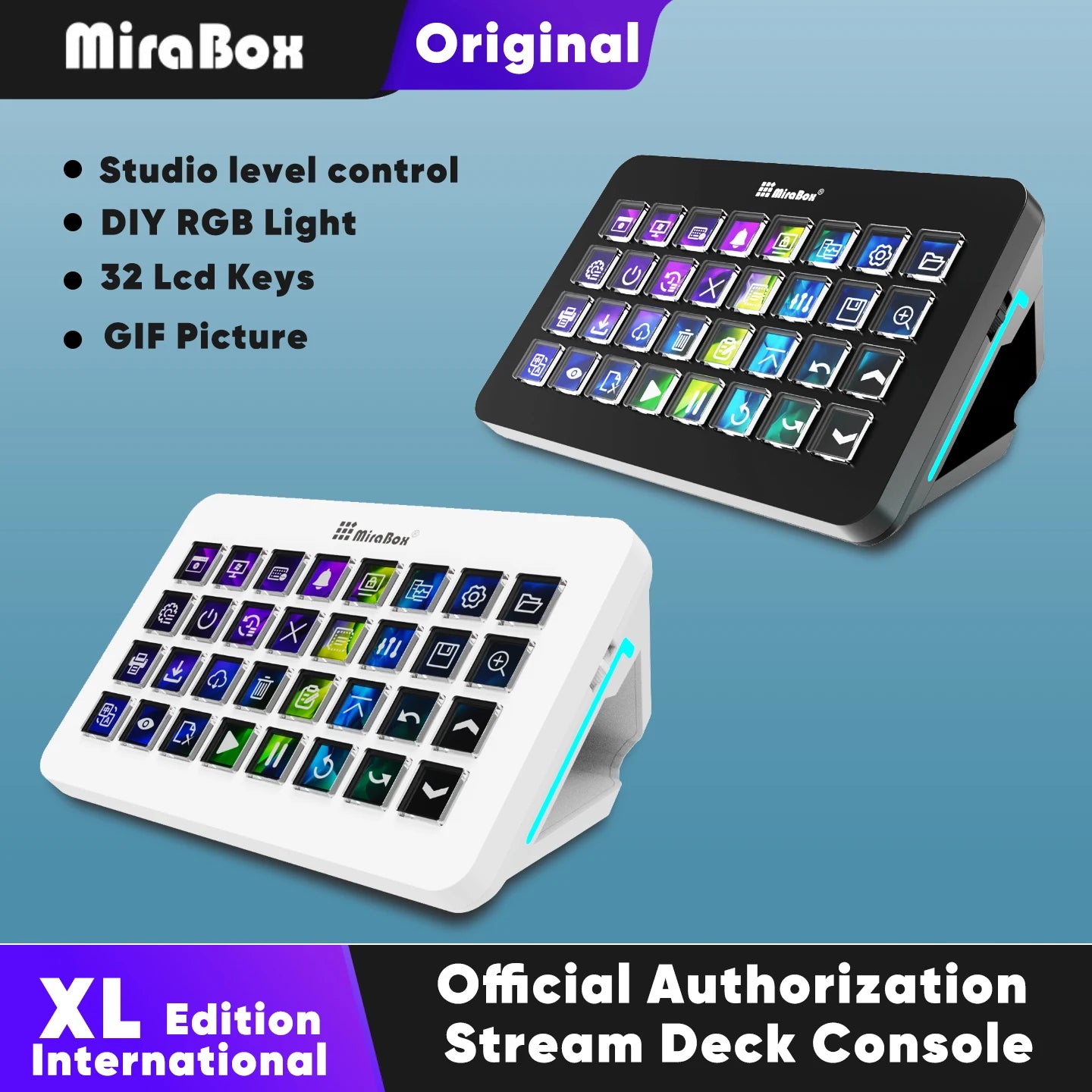 Mirabox XL Stream Deck Visual Console Macro Keyboard 32Lcd Keys Streamdeck macropad Keypad Stream Desk Deck Dock Controller