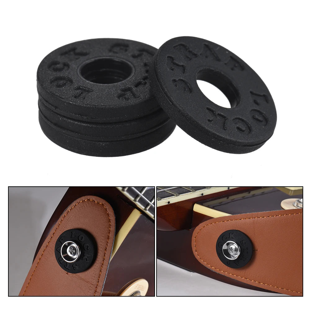 4Pcs Electric Guitar Strap Locks Blocks Rubber Material Bass Lock